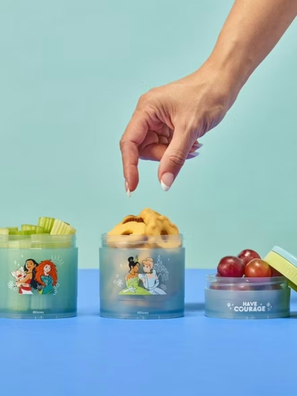 Disney Princess Whiskware 3 Stack Snack Storage Kids Toddler Containers NWOT